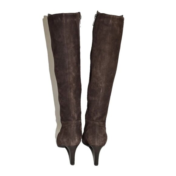 New! Aquatalia 10 Delina Weatherproof Suede Knee-High Boots Brown DD500 Rhumba - Picture 4 of 5